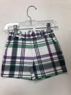 100% Cotton Poplin Plaid Short with Adjustable Waist