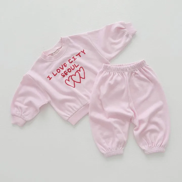 2 Pieces Set Baby Kid Girls Boys Letters Love heart Tops And Solid Color Pants Wholesale 23113096