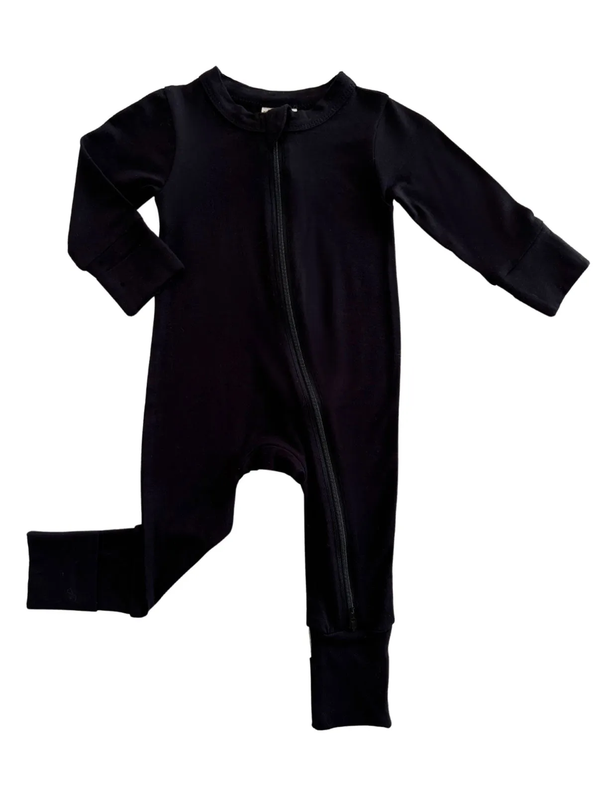 2-Way Convertible Zip Romper, Black