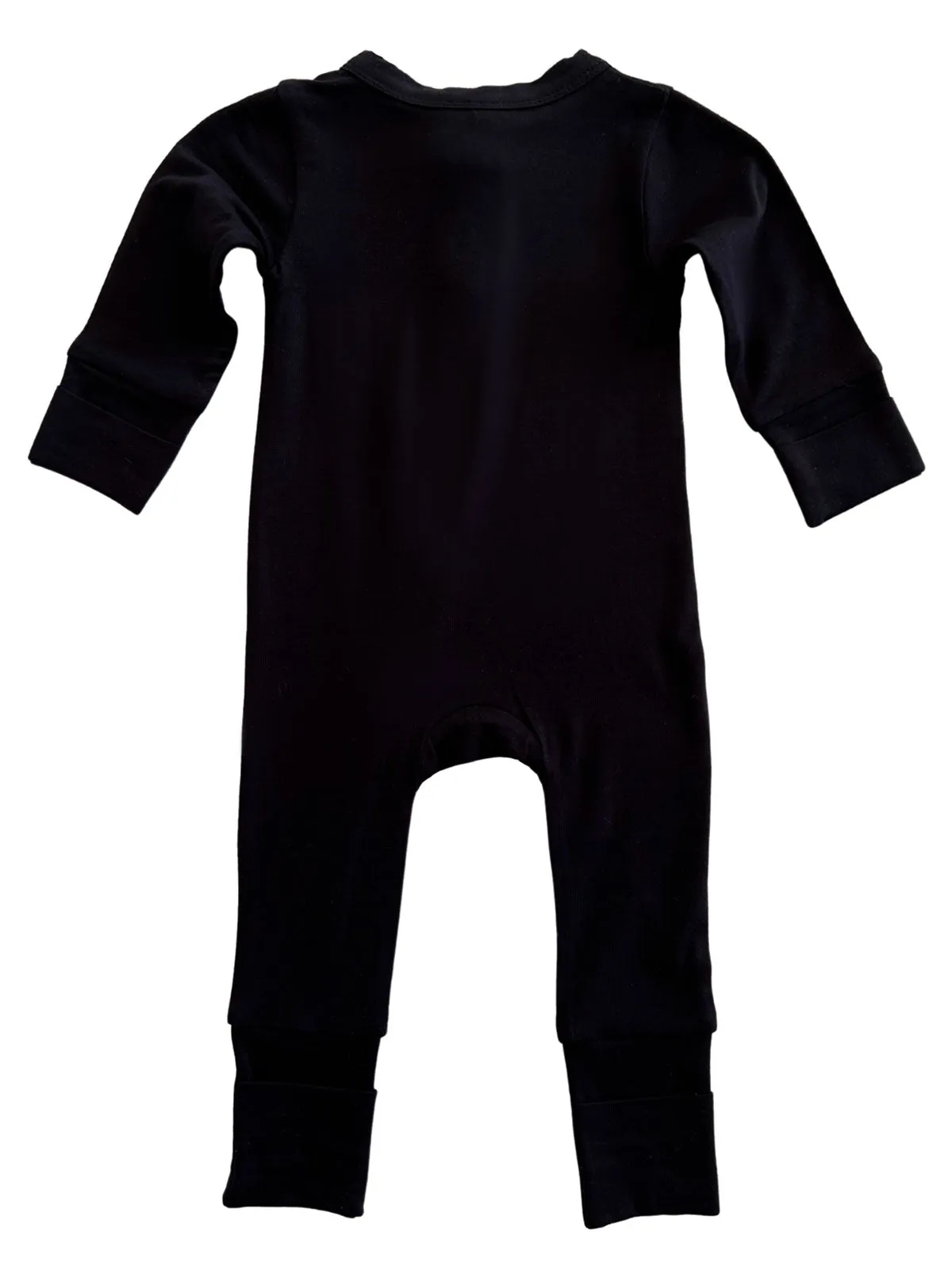 2-Way Convertible Zip Romper, Black