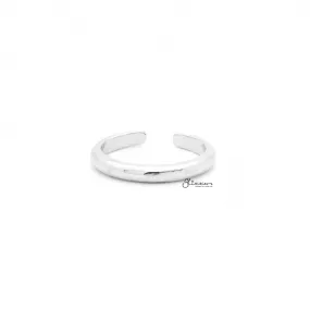 2mm Plain Band Toe Ring - Silver