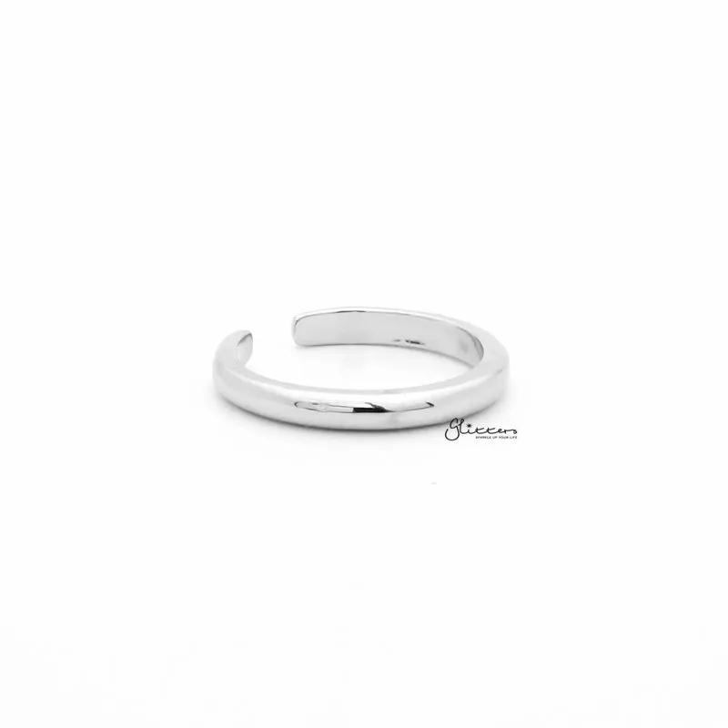 2mm Plain Band Toe Ring - Silver