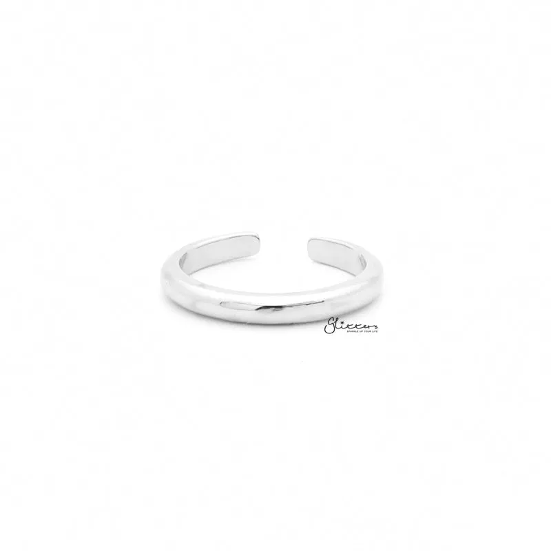 2mm Plain Band Toe Ring - Silver