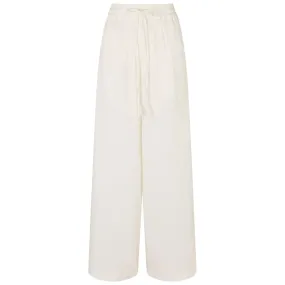 Accessorize London Women's White Crinkle Beach Trousers Medium