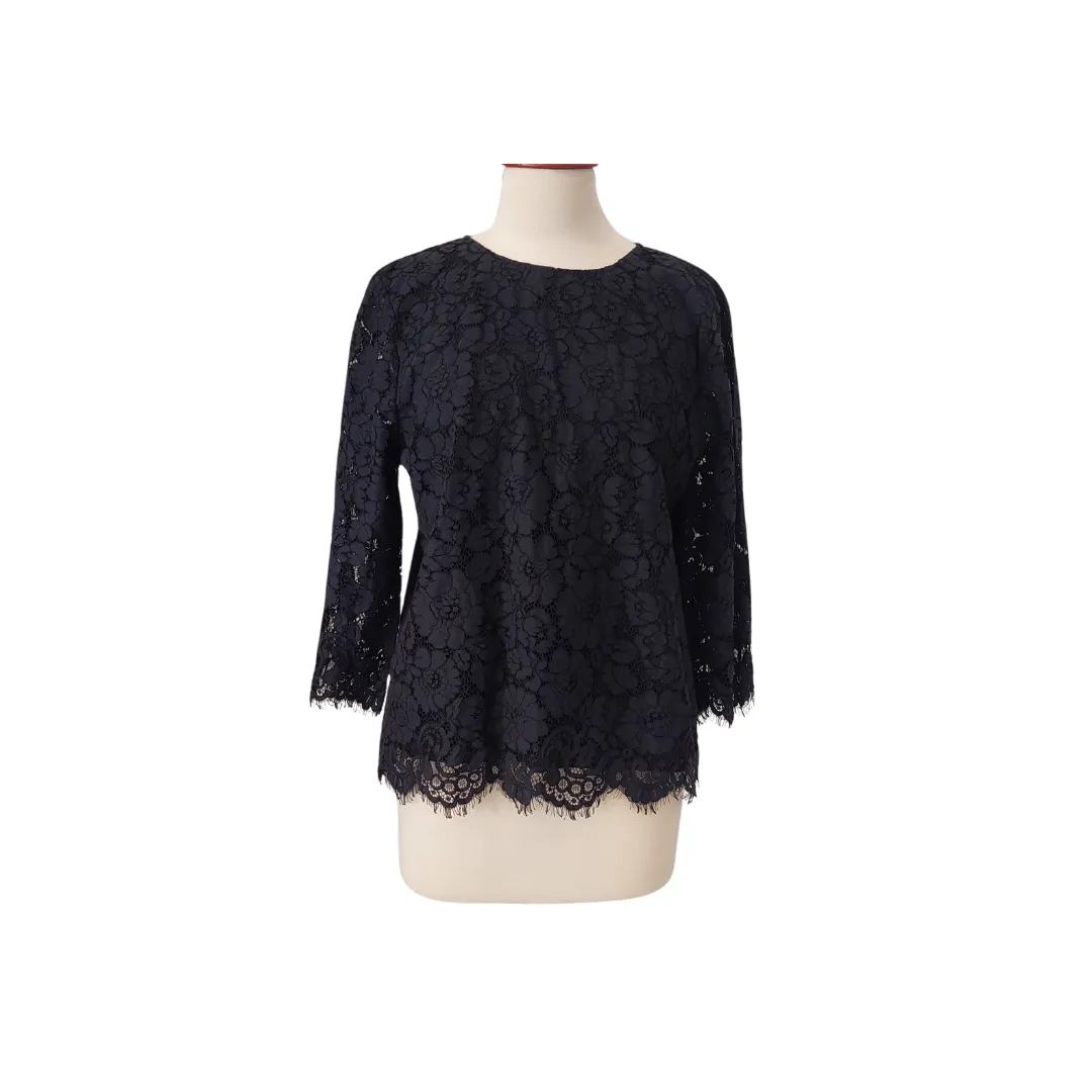 Ann Taylor Black Lace Front Top | Brand new |