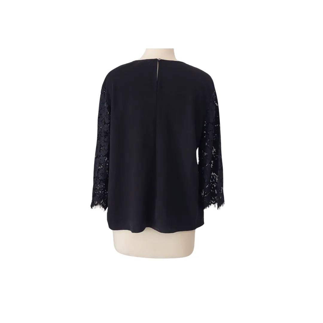 Ann Taylor Black Lace Front Top | Brand new |