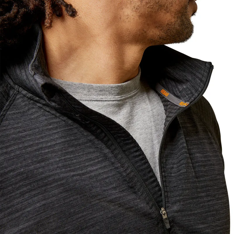 'Ariat' Men's Rebar Gridwork Baselayer 1/4 Zip - Black