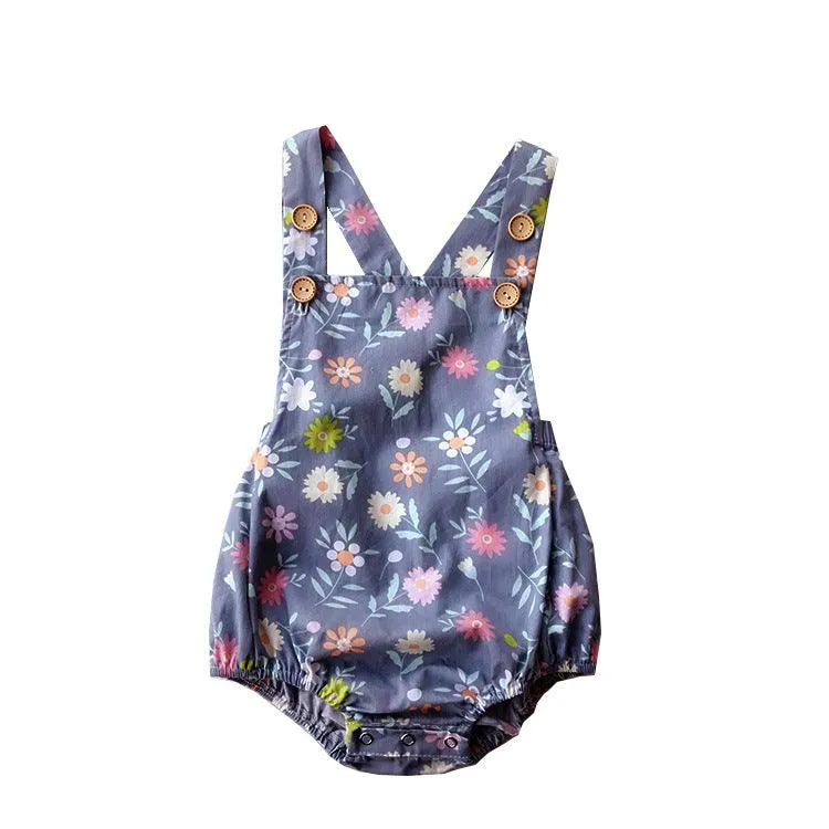 Baby Girls Flower Print Rompers