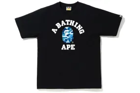 BAPE ABC CAMO COLLEGE TEE BLACK / BLUE