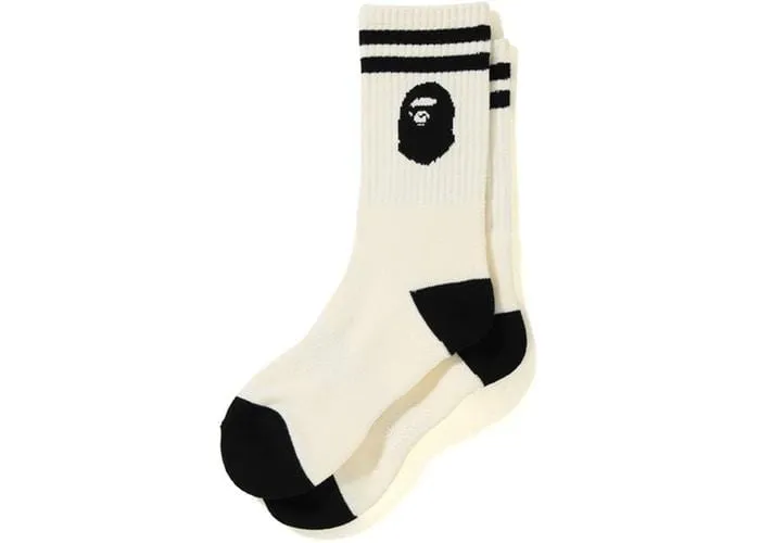 BAPE APE HEAD SOCKS WHITE