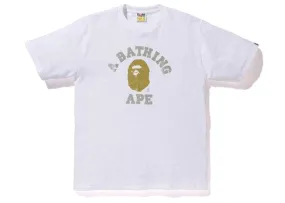 BAPE GLITTER COLLEGE TEE WHITE/GOLD