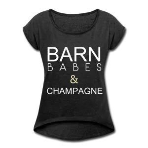 BARN BABES & CHAMPAGNE TEE | black