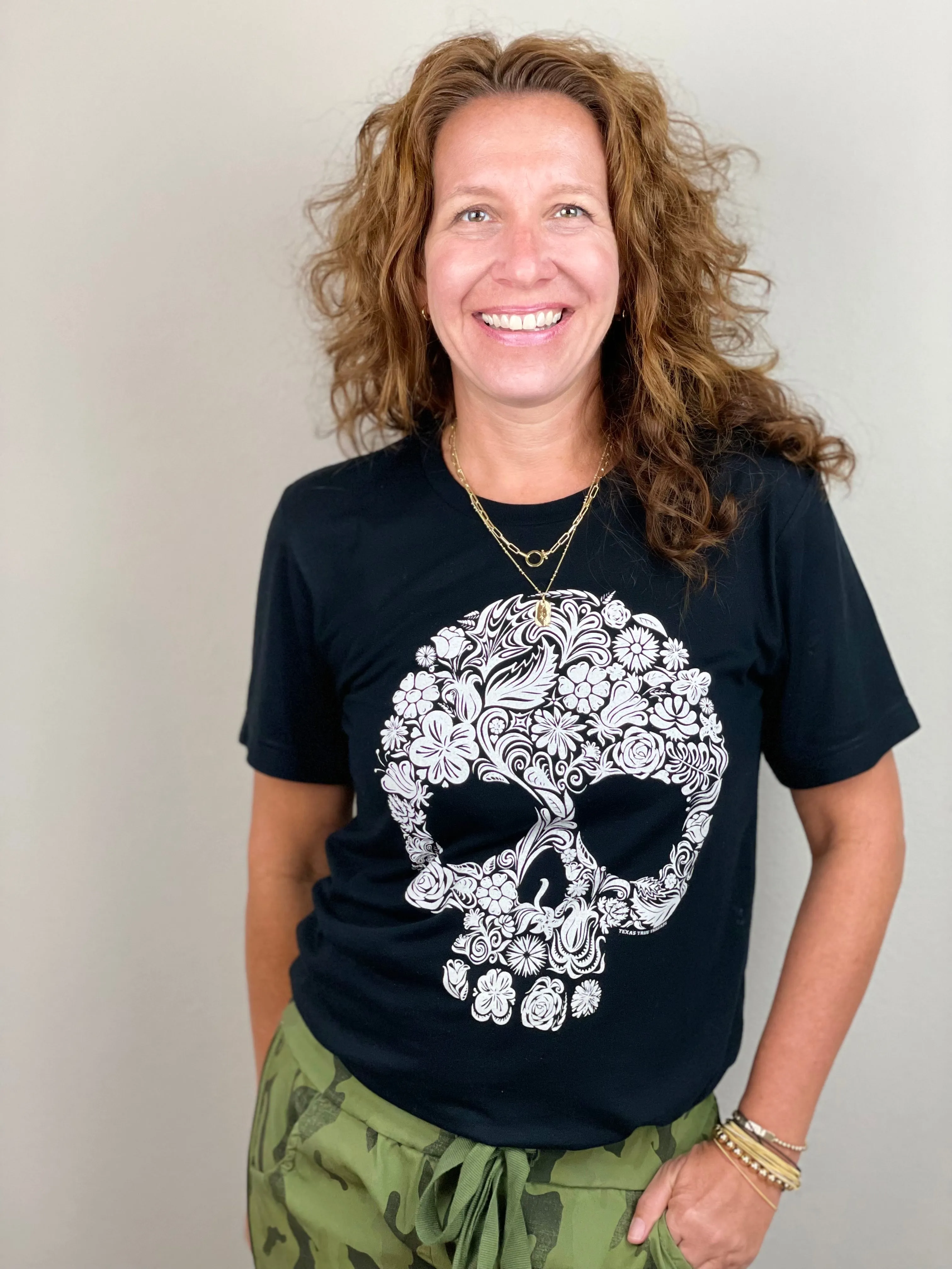 Black & White Sugar Skull T Shirt