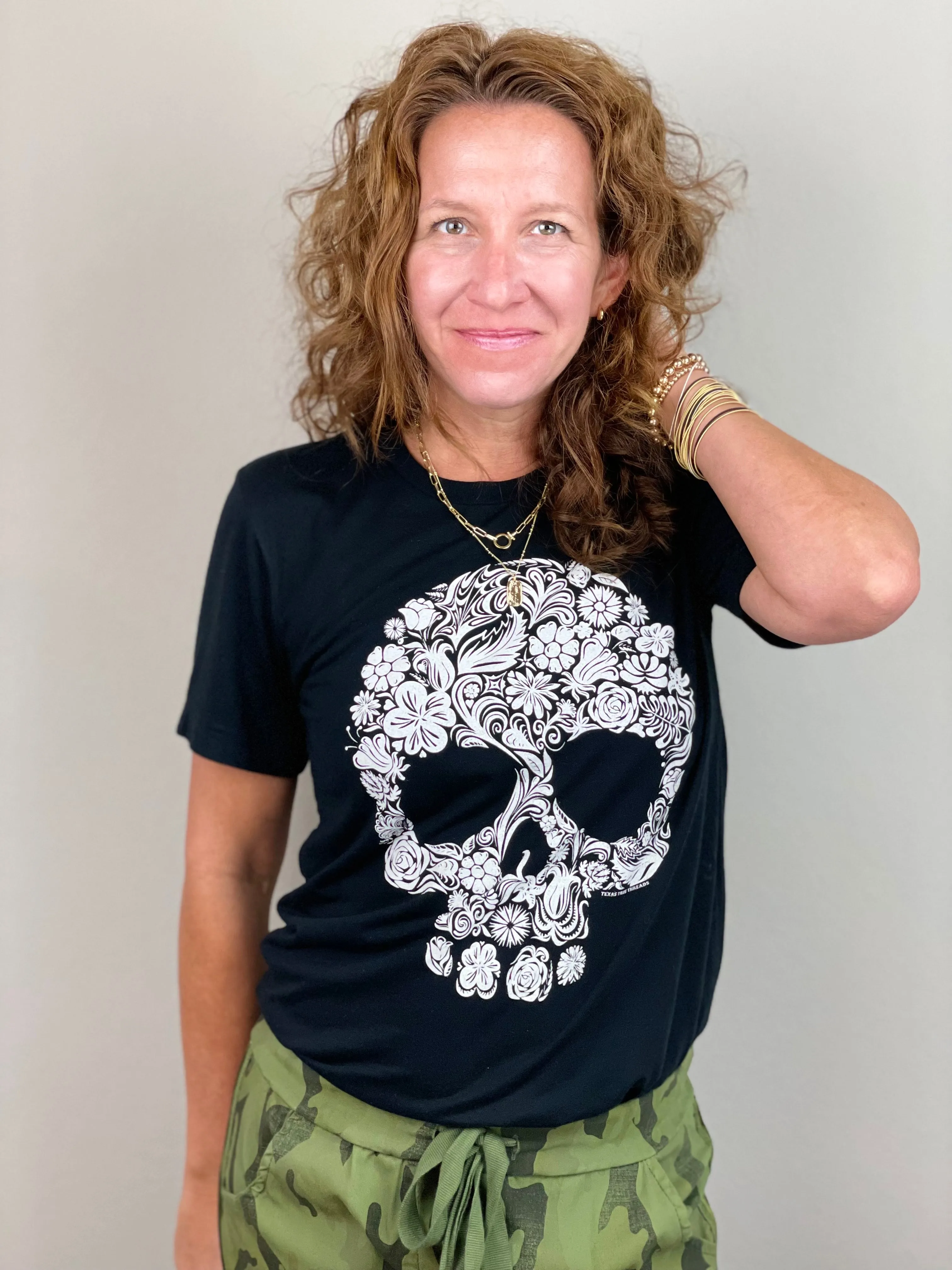 Black & White Sugar Skull T Shirt