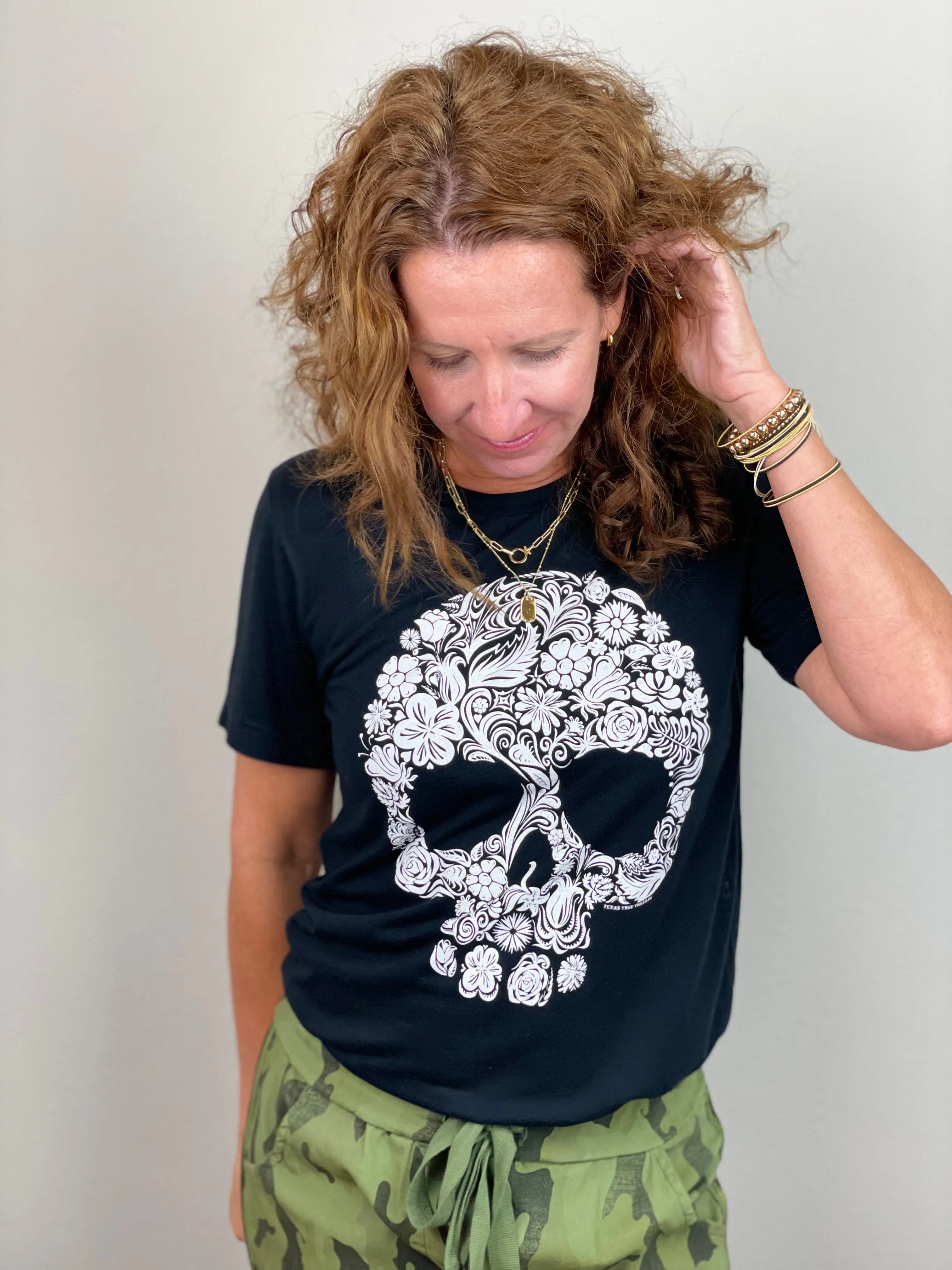 Black & White Sugar Skull T Shirt