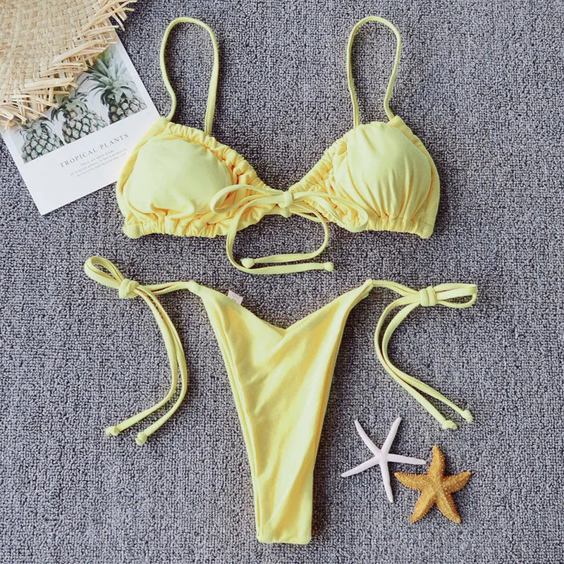 Bowknot Tie Side String Bikini