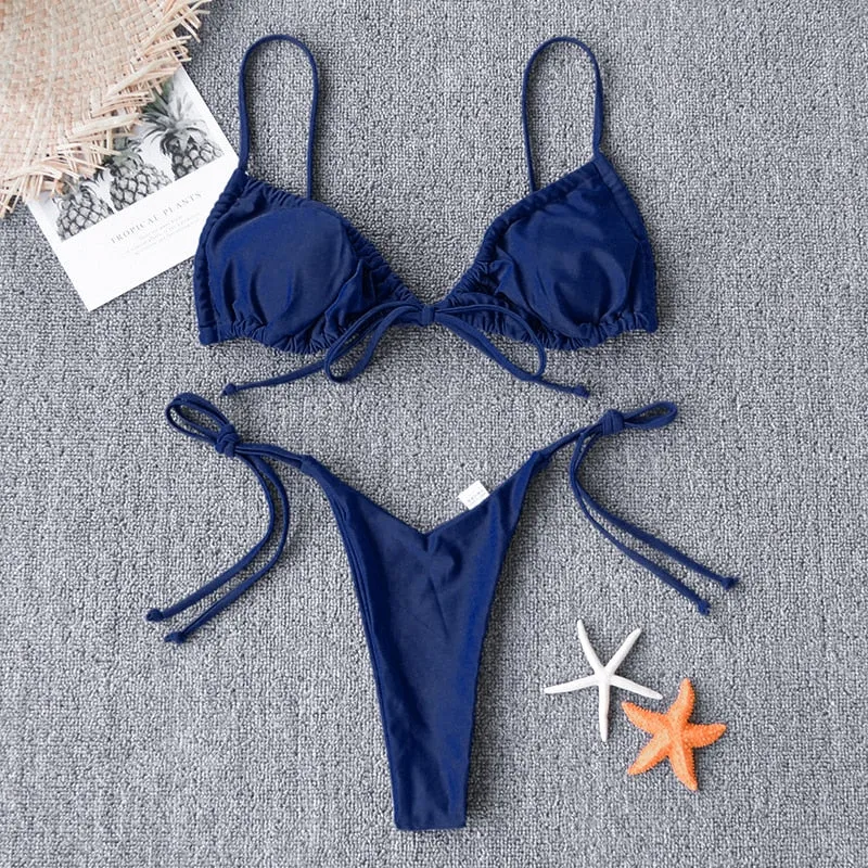 Bowknot Tie Side String Bikini