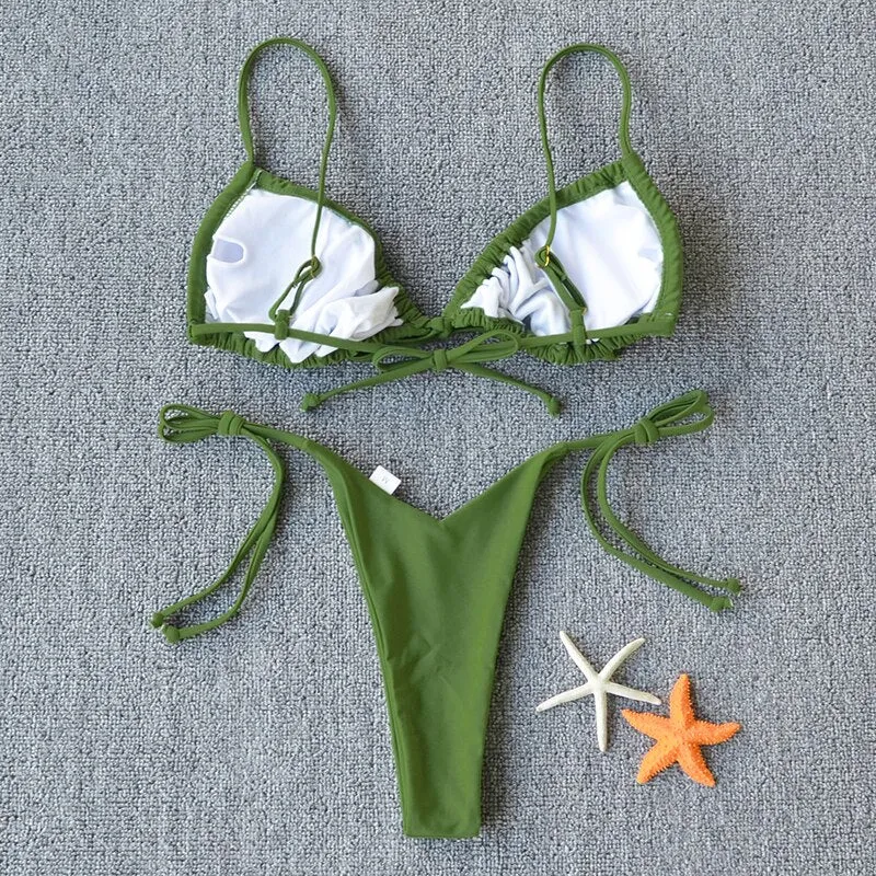 Bowknot Tie Side String Bikini