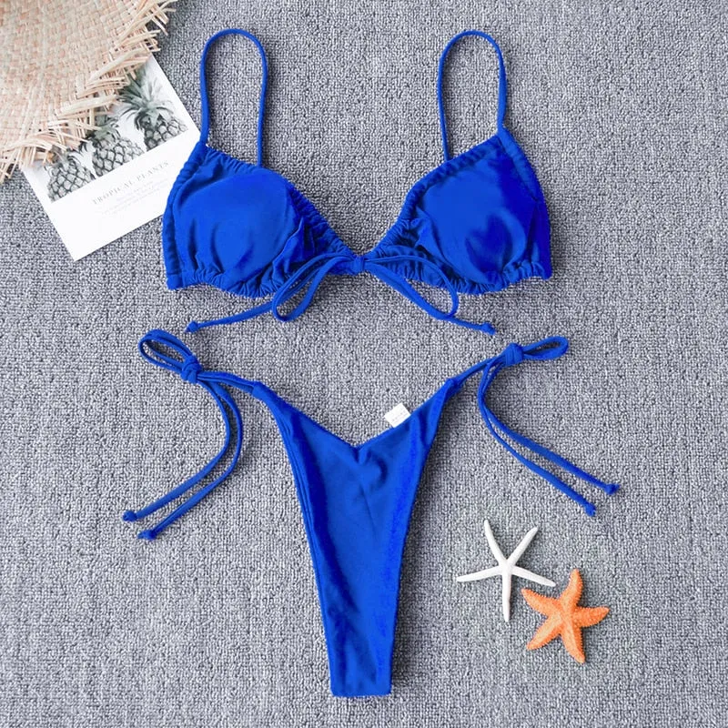 Bowknot Tie Side String Bikini