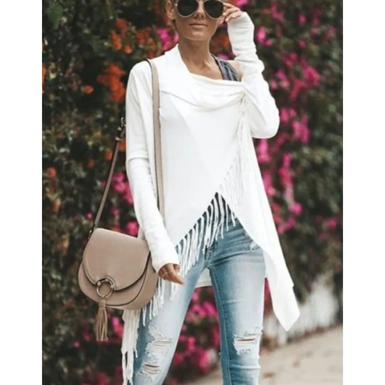 Carys White  Fringe Lovestitch Sweater-SALE