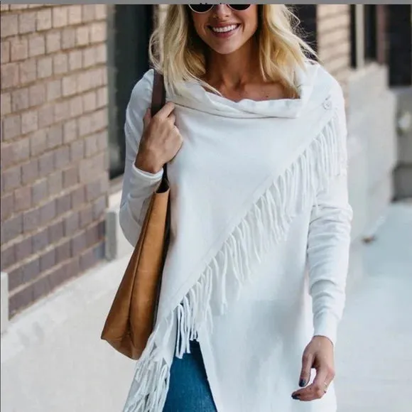 Carys White  Fringe Lovestitch Sweater-SALE