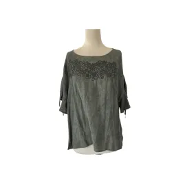 Christopher & Banks Moss Green Short-sleeves Blouse | Like New |