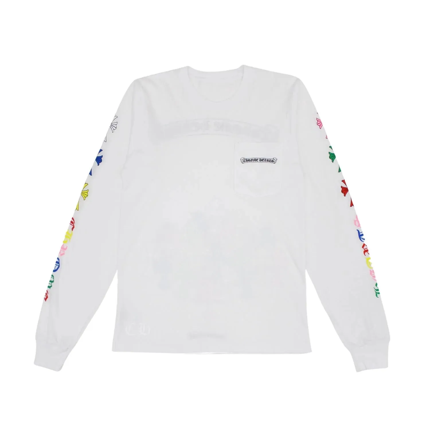 CHROME HEARTS MULTICOLOR SCRIPT CROSS LONG SLEEVE WHITE