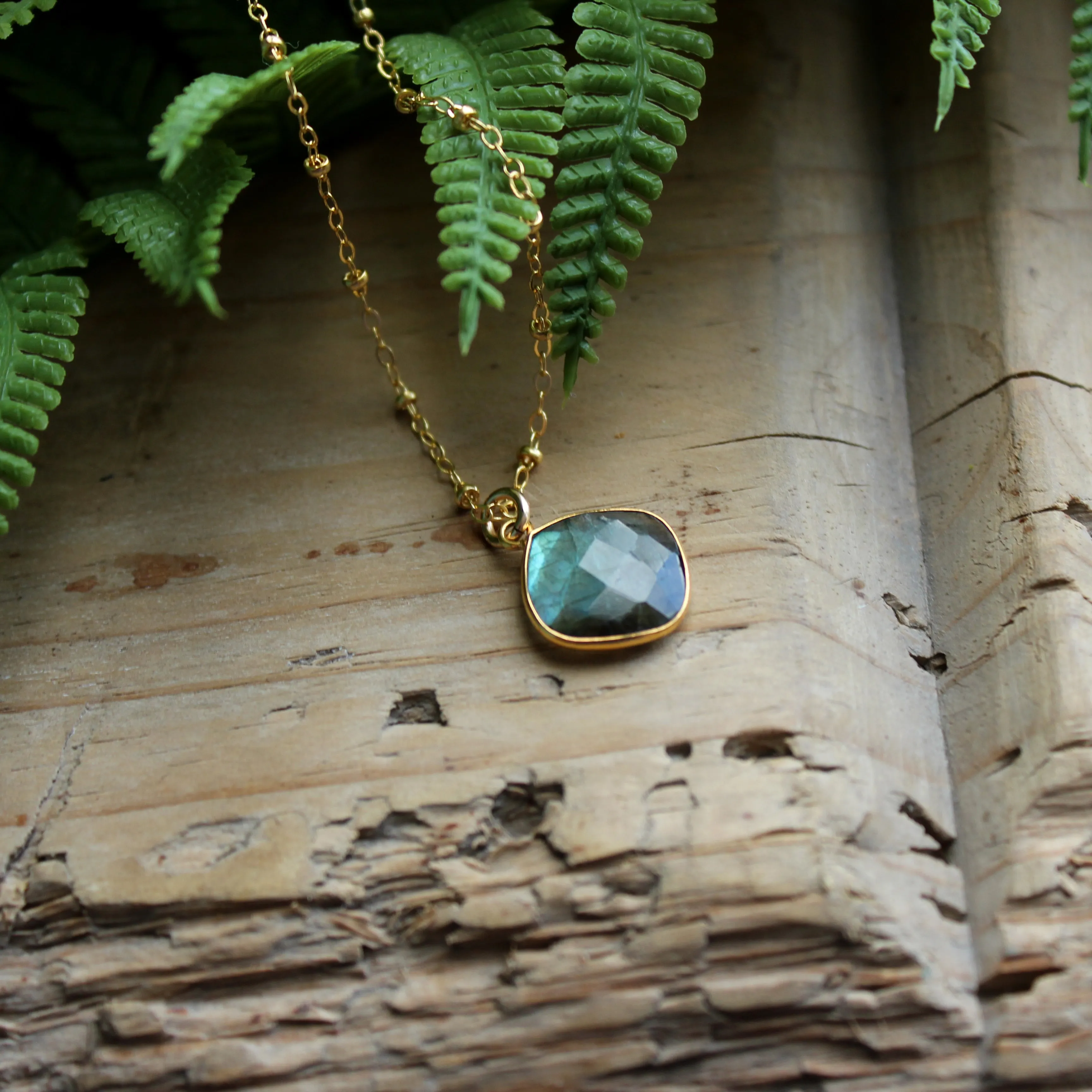 Diamond Labradorite Necklace