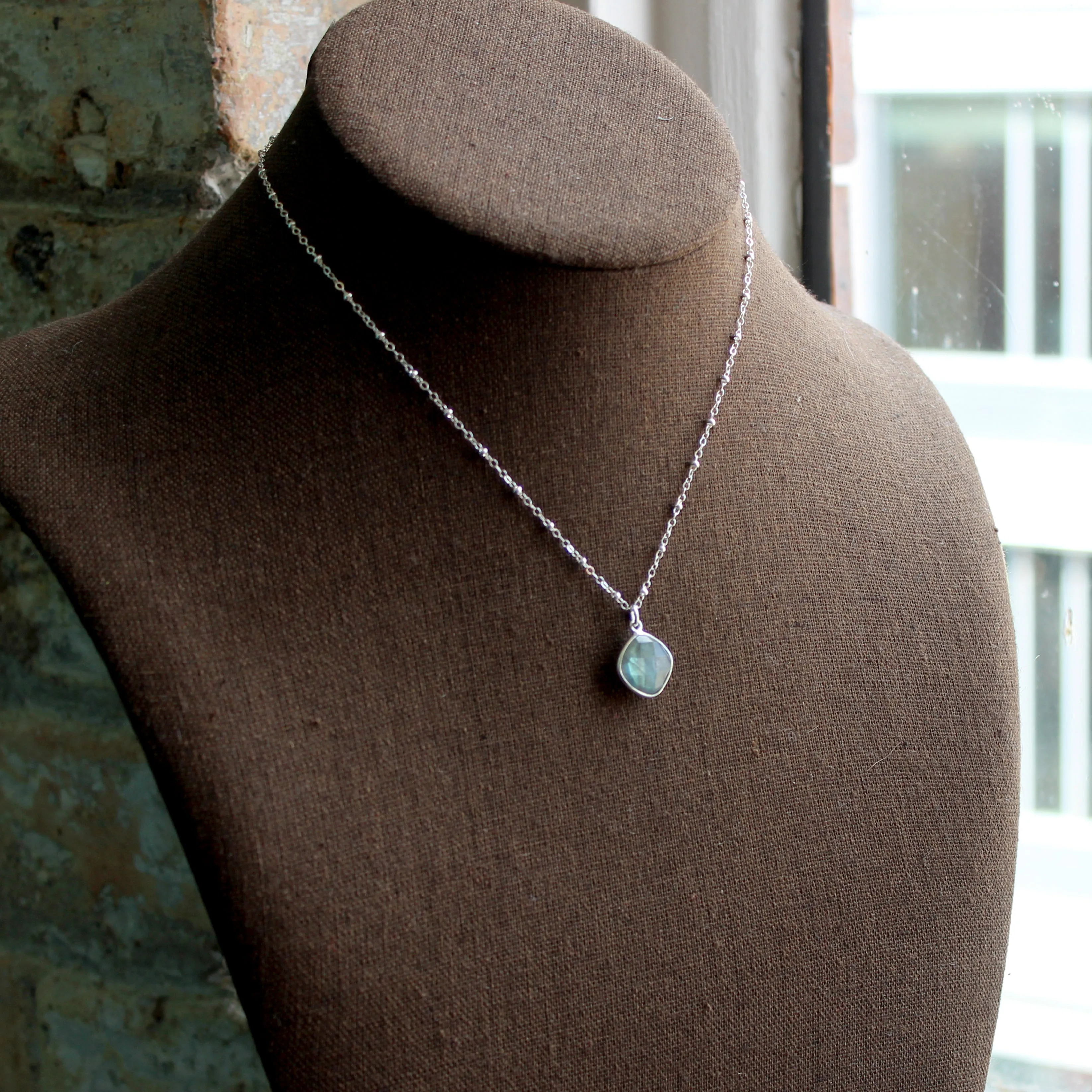 Diamond Labradorite Necklace