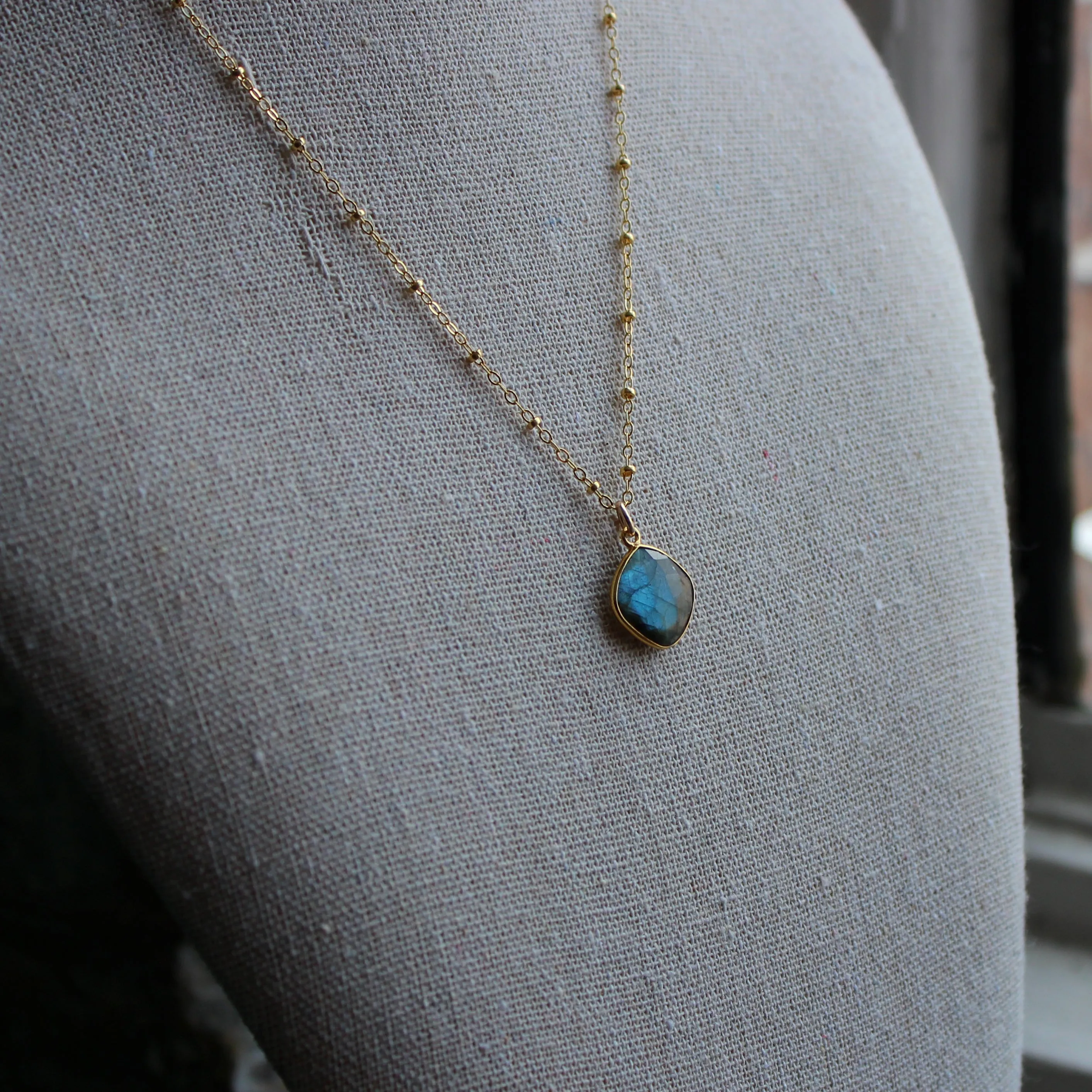 Diamond Labradorite Necklace