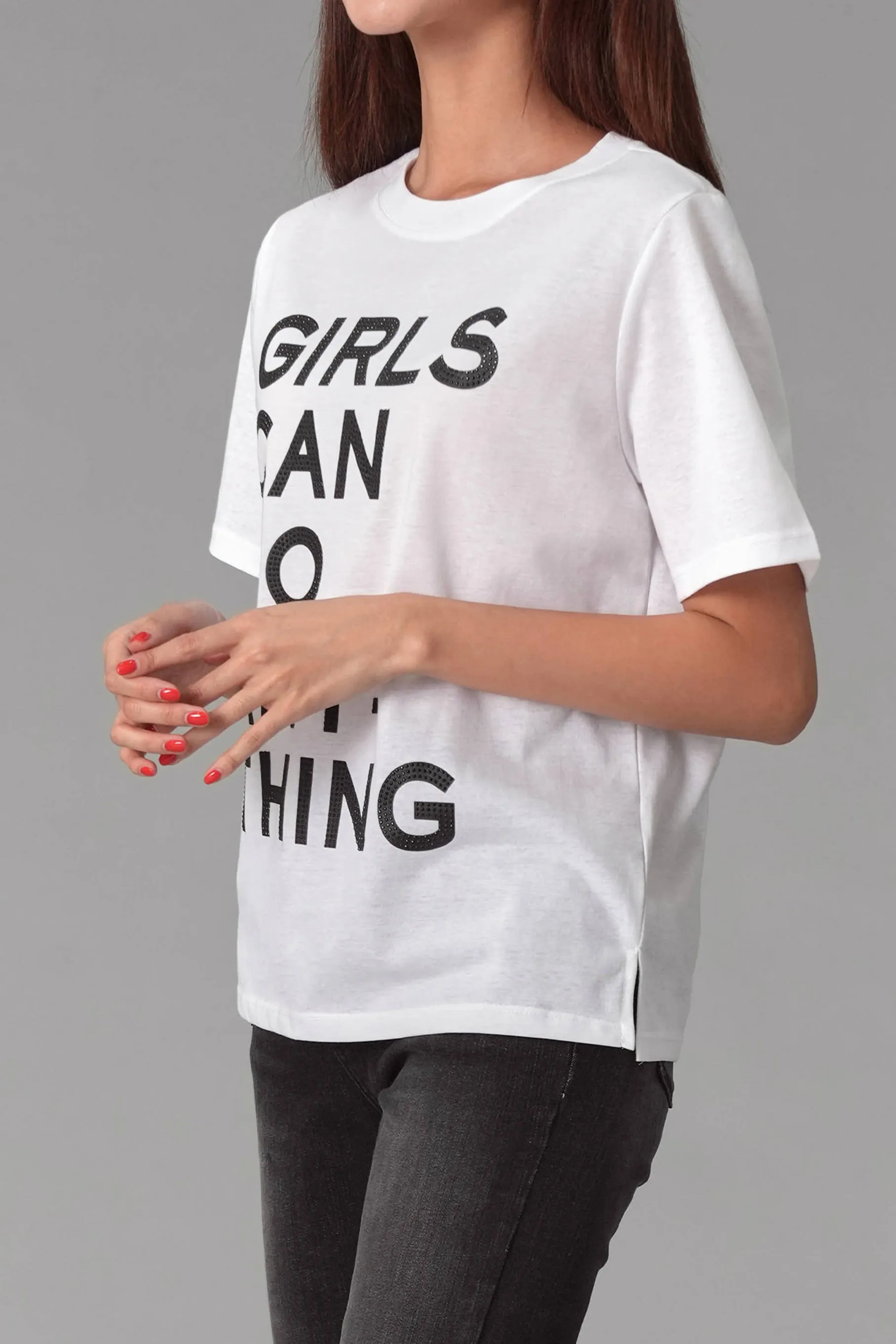 Girls T-shirt, White