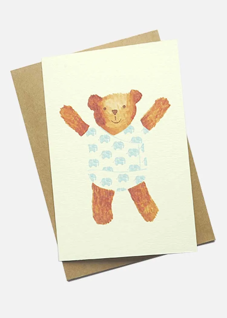 Greeting Card Bear Haathi Blue