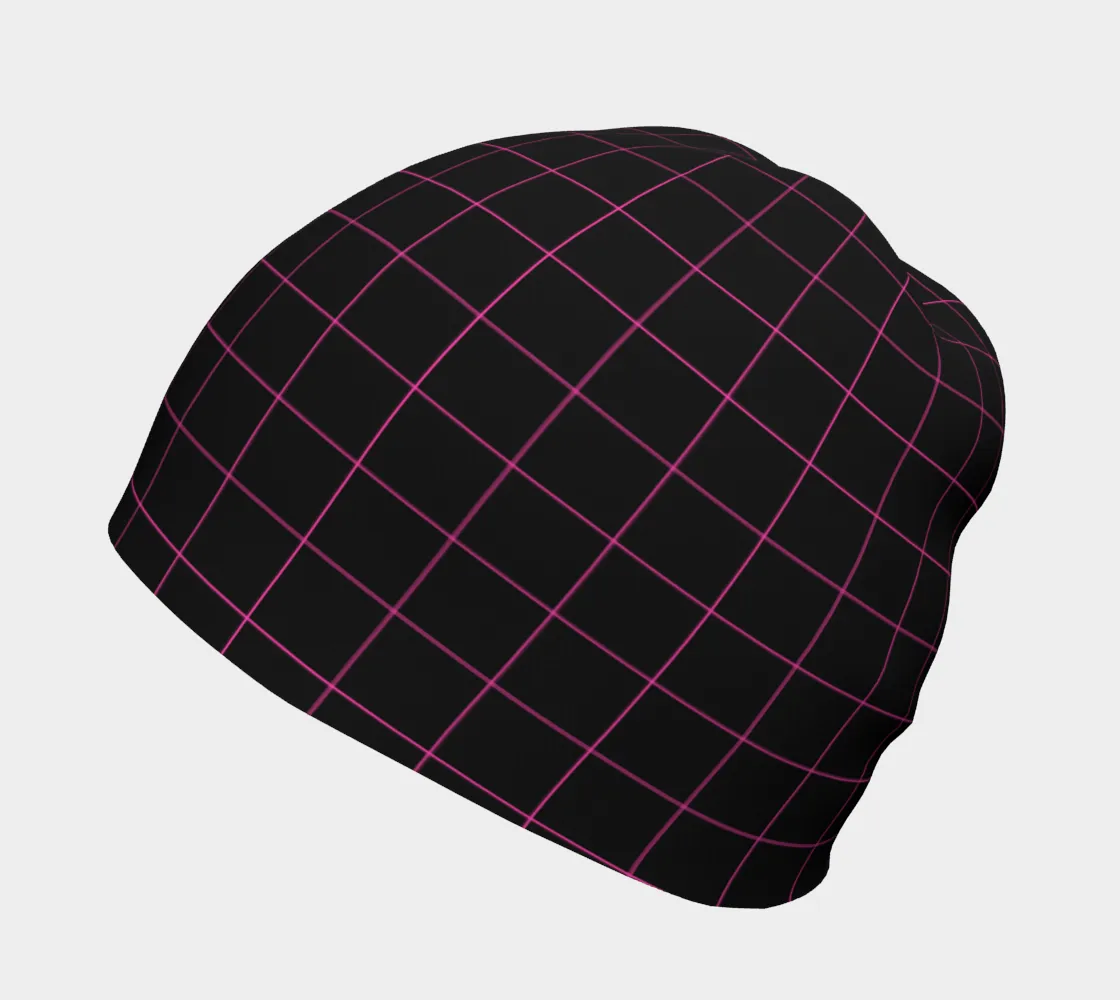 Hot Pink Grid Beanie