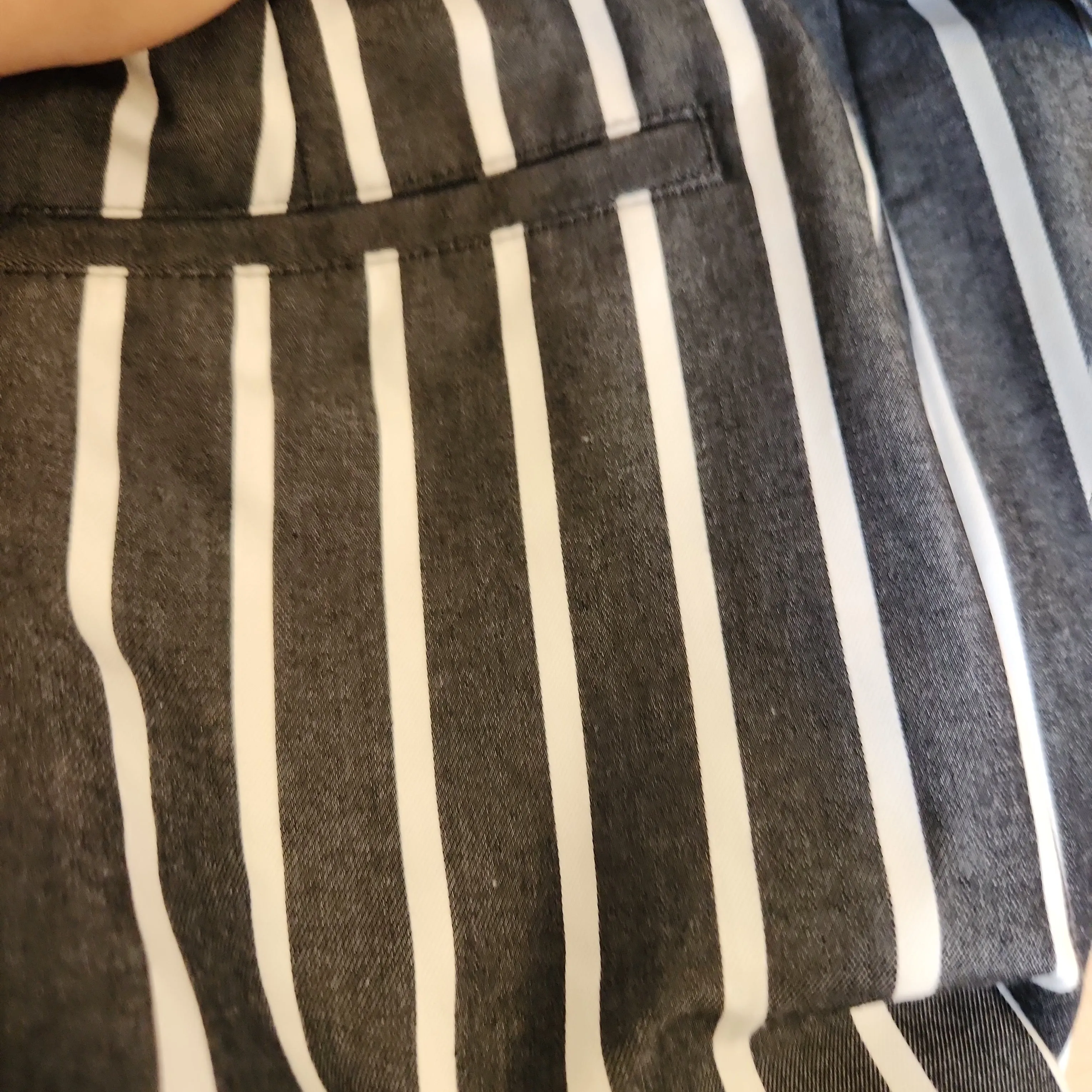 Karl Lagerfeld Grey & White Striped Pants | Pre Loved |