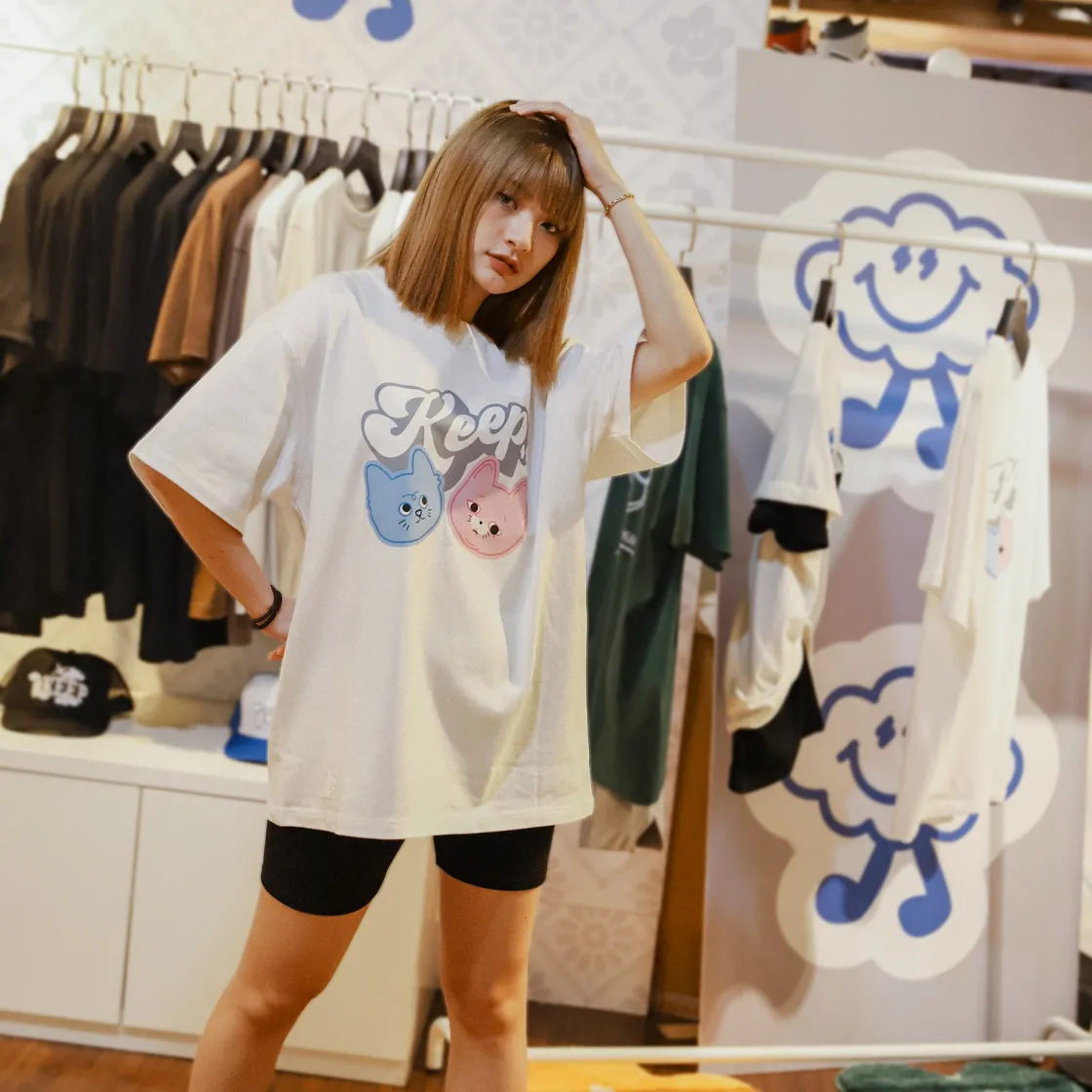 Kickstage #KEEP x QUN Double Cat Tee [KS178]