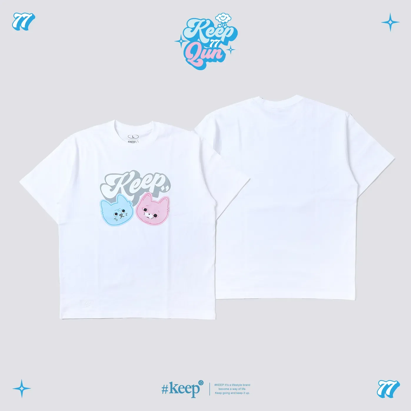 Kickstage #KEEP x QUN Double Cat Tee [KS178]