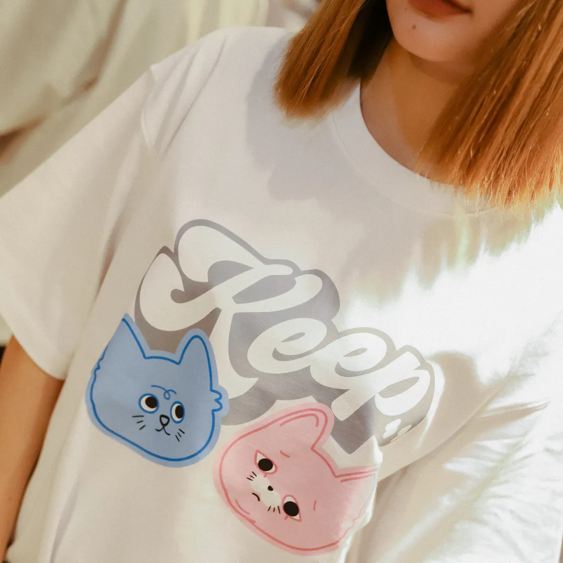 Kickstage #KEEP x QUN Double Cat Tee [KS178]