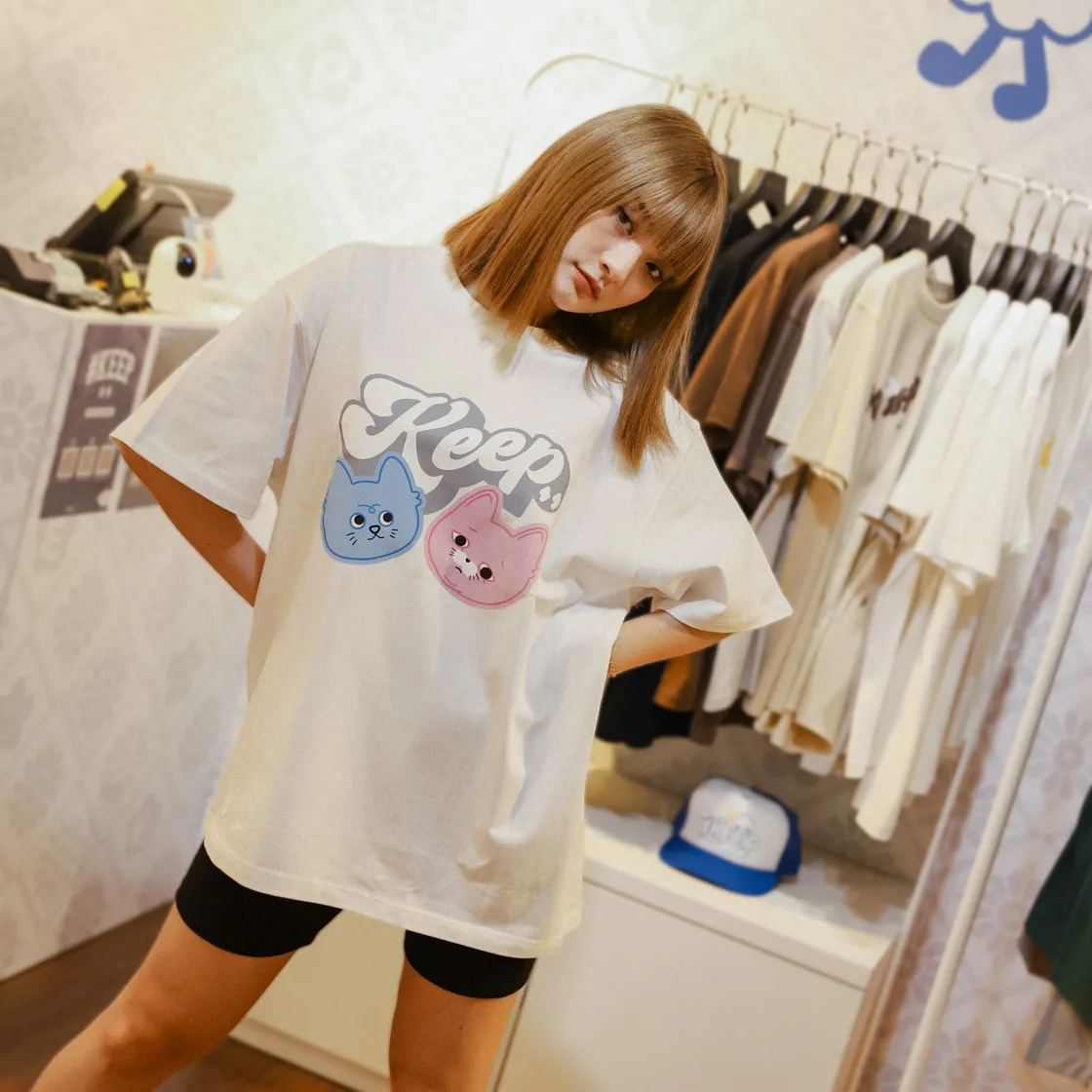 Kickstage #KEEP x QUN Double Cat Tee [KS178]