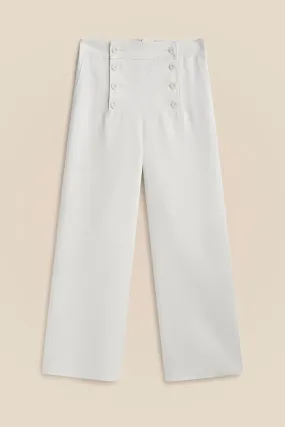 Linen & Cotton Blended Wide Leg Trousers