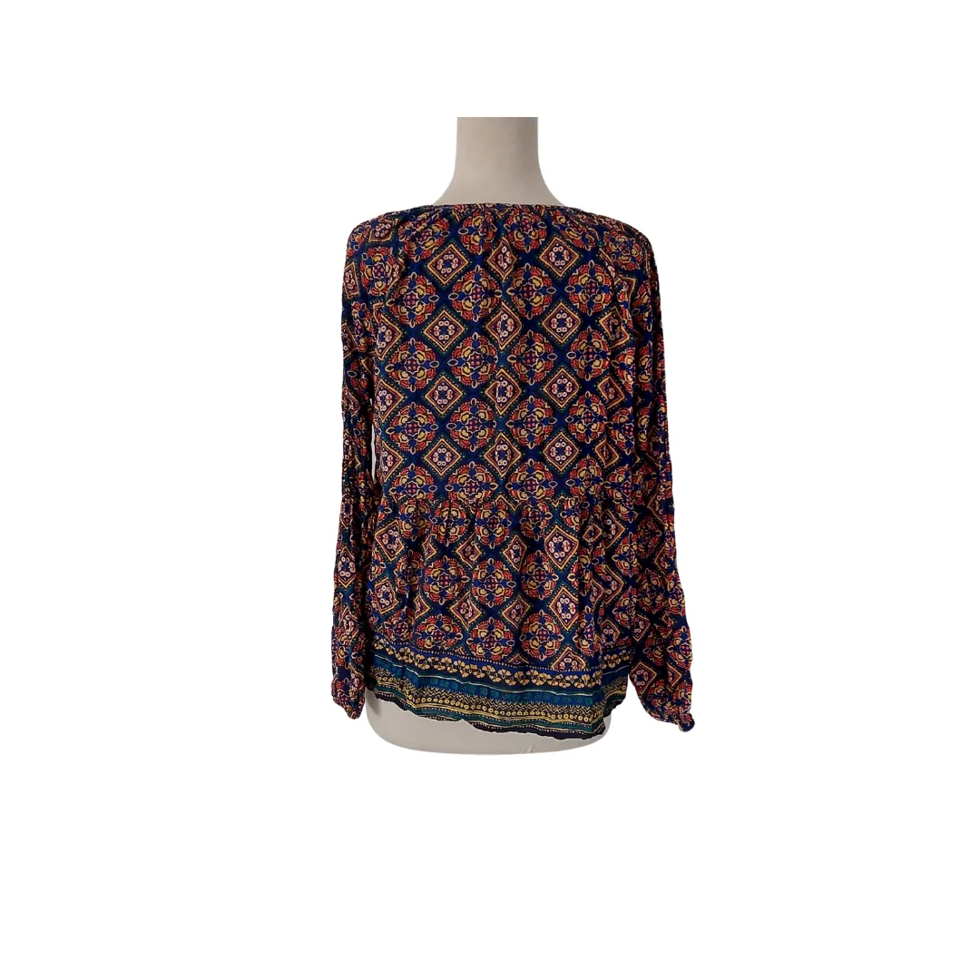 Old Navy Multi-colour Ethnic Peasant Blouse | Gently Used |