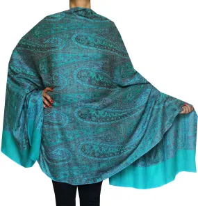 Paisley Wool Shawl Women's Wrap Gift India Clothes (82 x 42 inches)