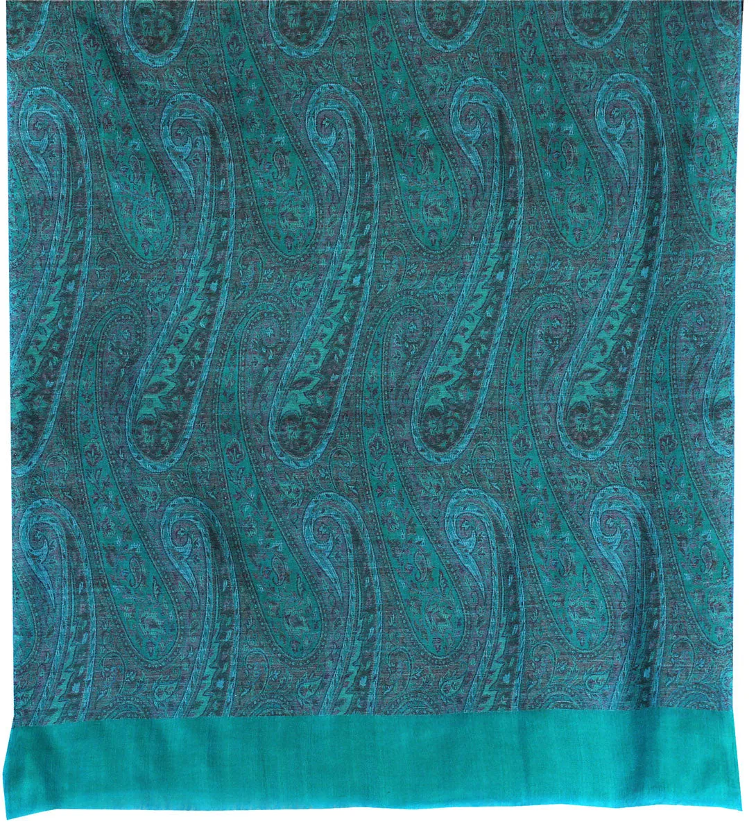 Paisley Wool Shawl Women's Wrap Gift India Clothes (82 x 42 inches)