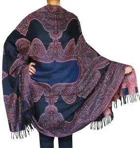 Paisley Wool Shawl Wrap Gift Women's India Clothes (82 x 42 inches)