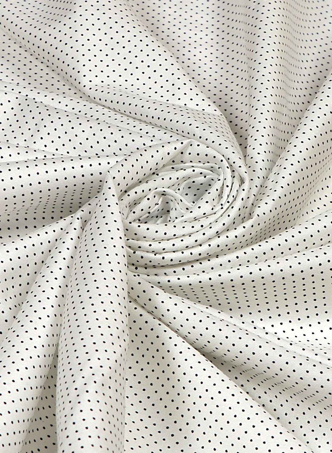 Polka Dot White and Black Cotton Fabric