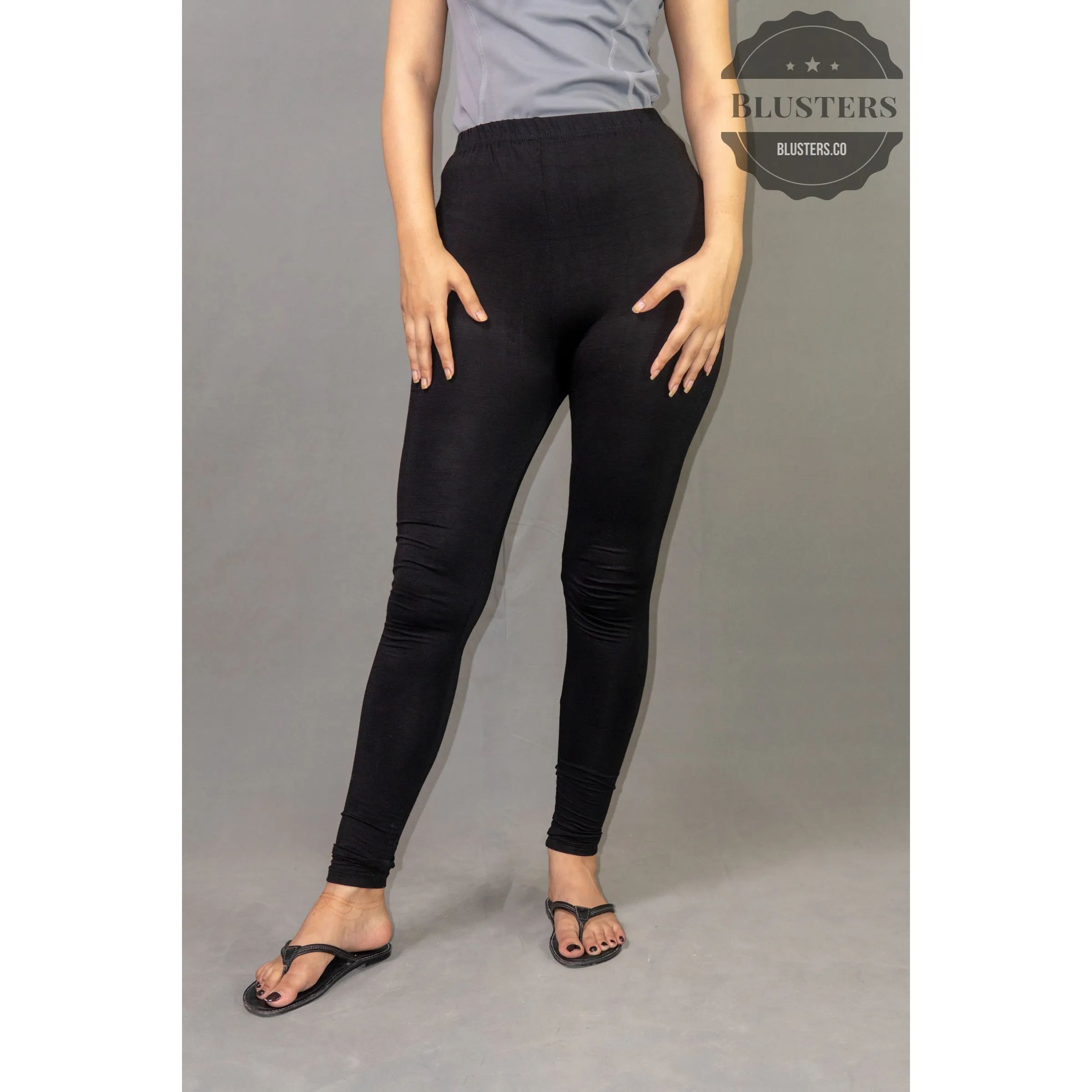 Solid Textured Leggings Y2