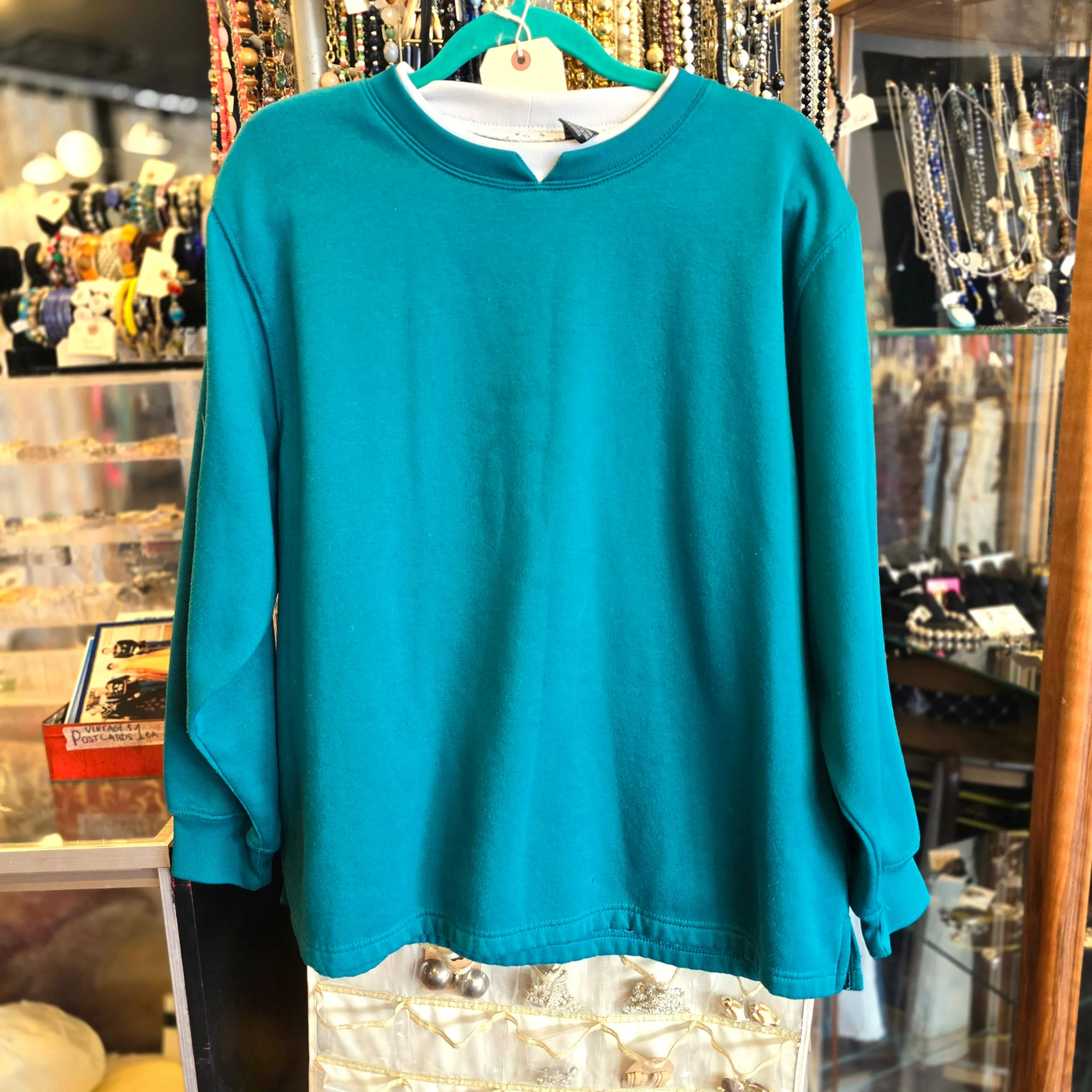 SOUTHERN EXPRESSIONS Turquoise Pullover 2X