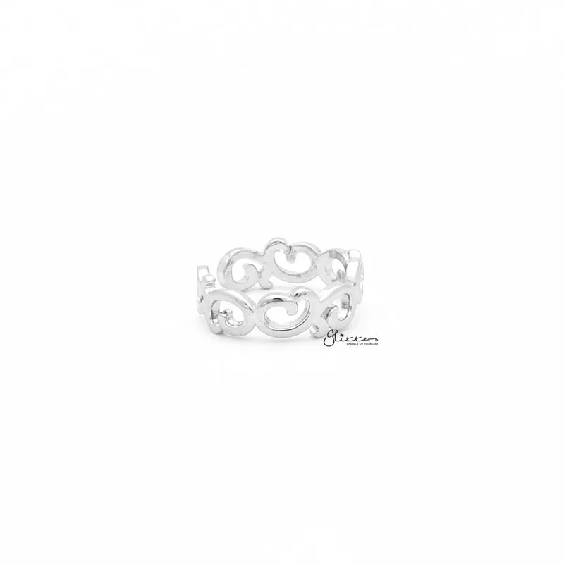 Spiral Pattern Toe Ring - Silver