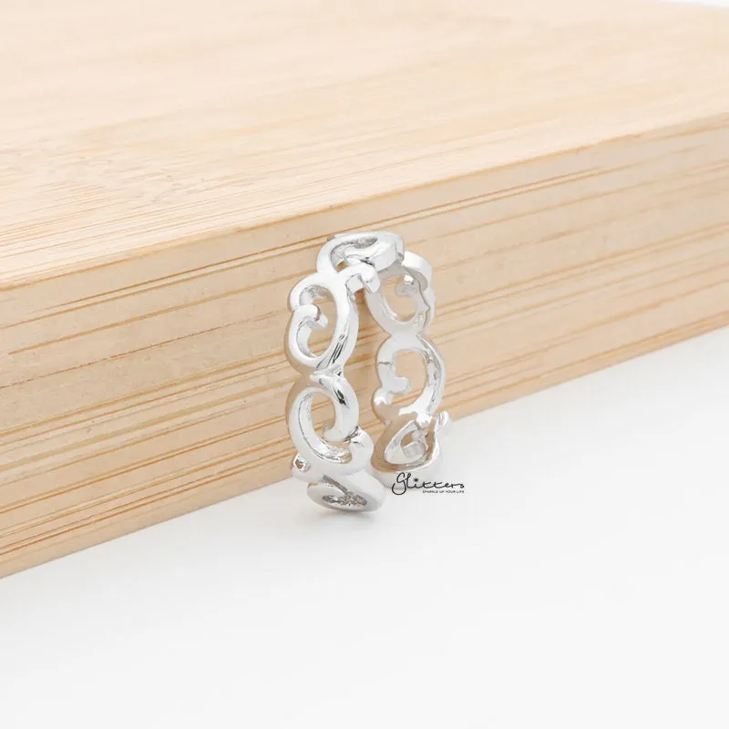 Spiral Pattern Toe Ring - Silver