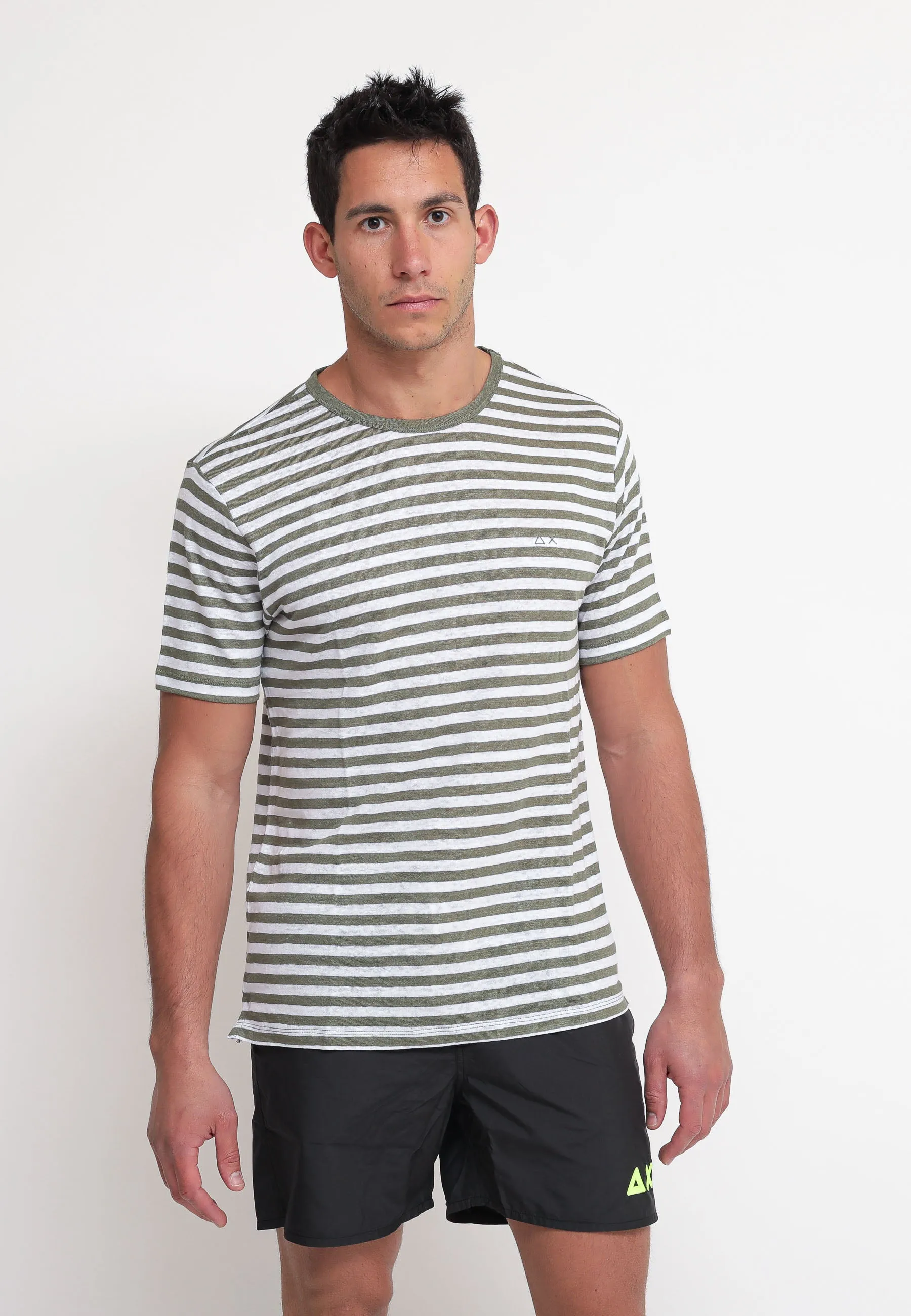 T-Shirt Stripes - Militare/White