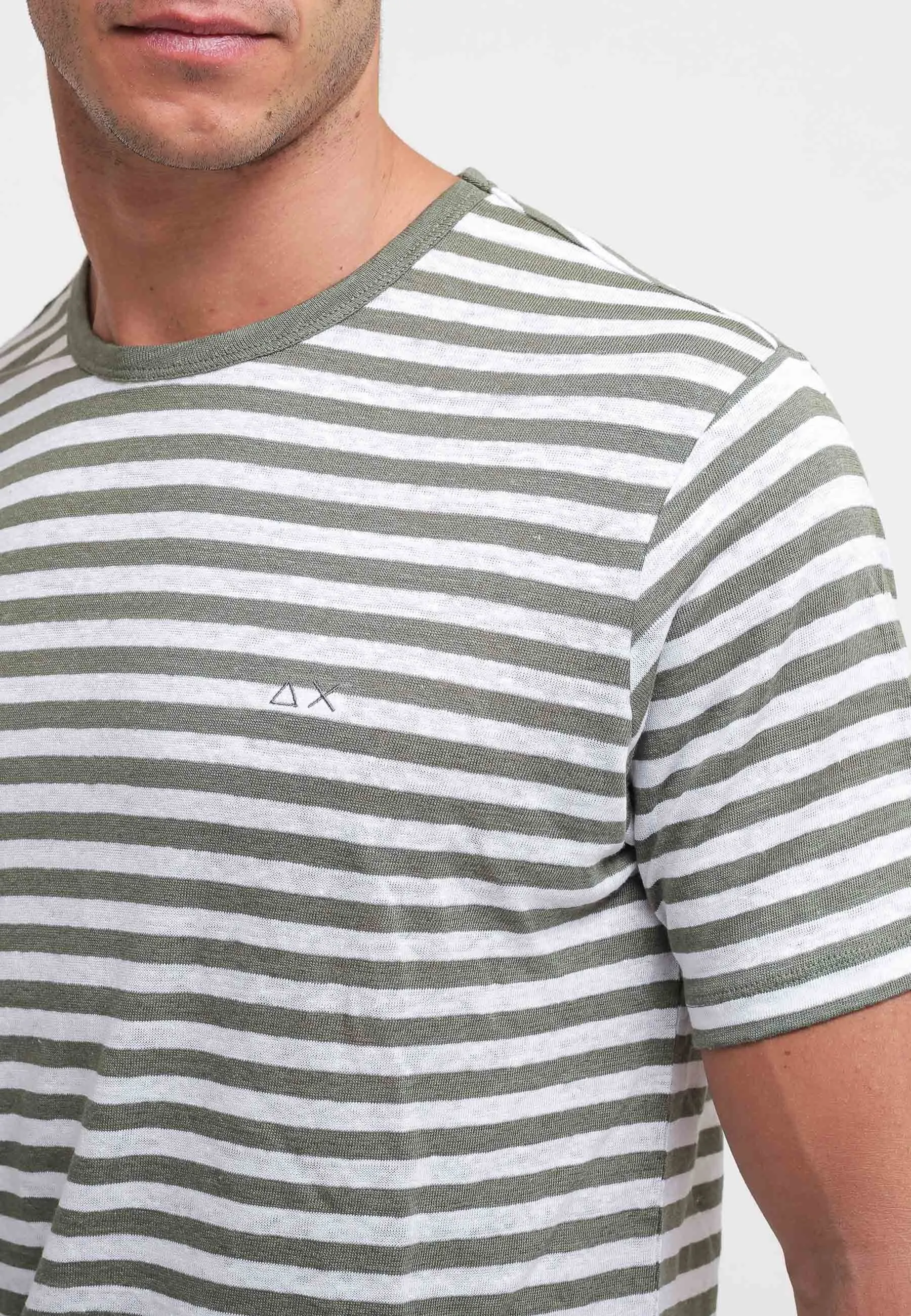 T-Shirt Stripes - Militare/White